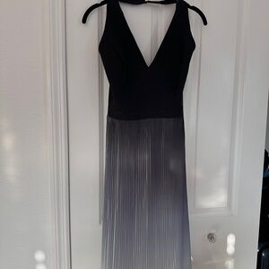 Elegant Black and Gray Pleated Dress